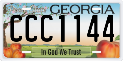 GA license plate CCC1144