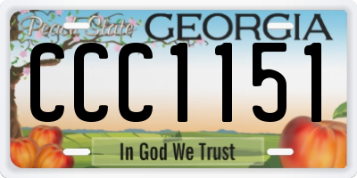 GA license plate CCC1151