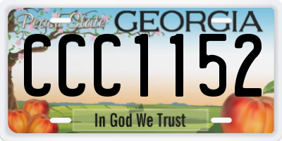 GA license plate CCC1152
