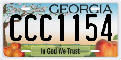 GA license plate CCC1154
