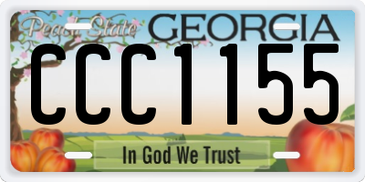 GA license plate CCC1155