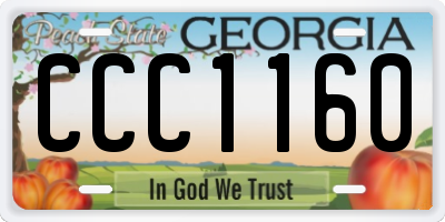 GA license plate CCC1160