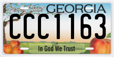GA license plate CCC1163