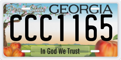 GA license plate CCC1165