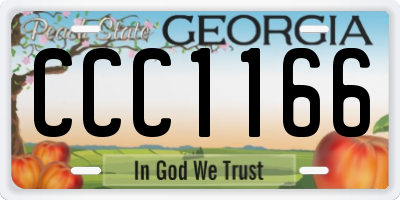 GA license plate CCC1166