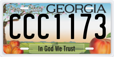 GA license plate CCC1173