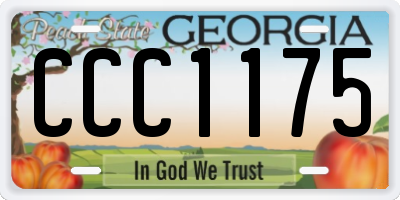 GA license plate CCC1175