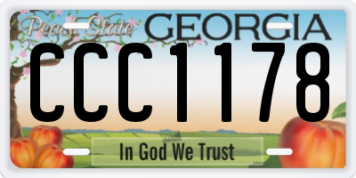 GA license plate CCC1178