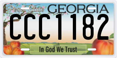 GA license plate CCC1182