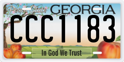 GA license plate CCC1183