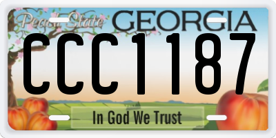 GA license plate CCC1187