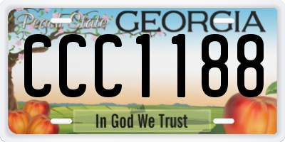 GA license plate CCC1188