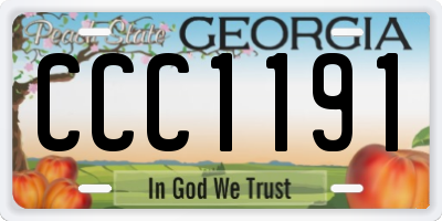 GA license plate CCC1191