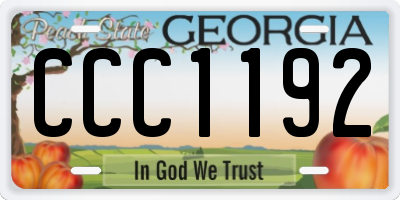 GA license plate CCC1192