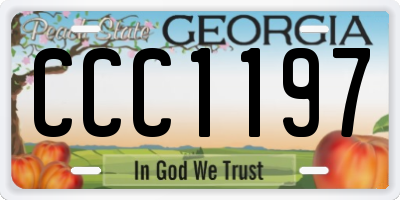 GA license plate CCC1197