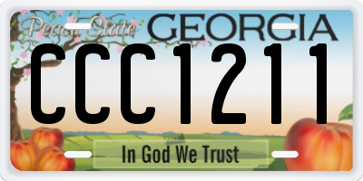 GA license plate CCC1211