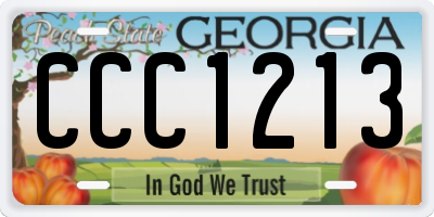 GA license plate CCC1213