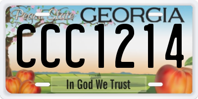 GA license plate CCC1214