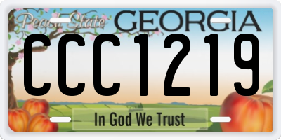 GA license plate CCC1219