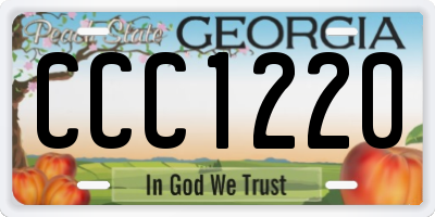 GA license plate CCC1220