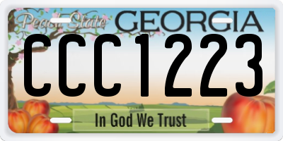 GA license plate CCC1223