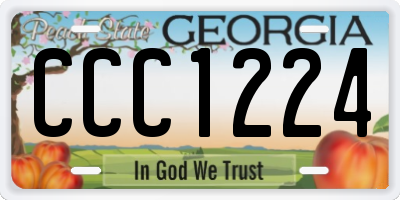 GA license plate CCC1224