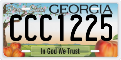GA license plate CCC1225