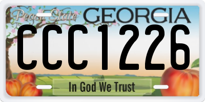 GA license plate CCC1226
