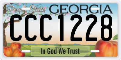 GA license plate CCC1228
