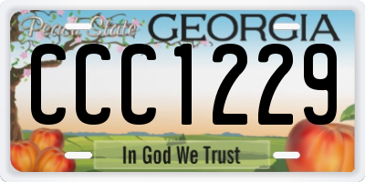 GA license plate CCC1229