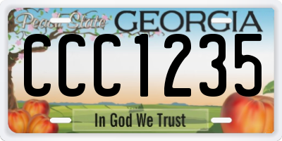 GA license plate CCC1235