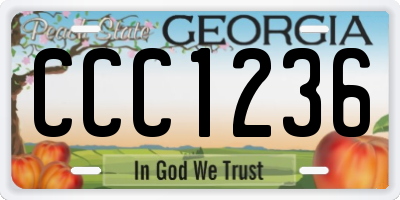 GA license plate CCC1236