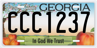 GA license plate CCC1237