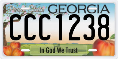 GA license plate CCC1238