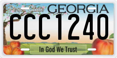 GA license plate CCC1240
