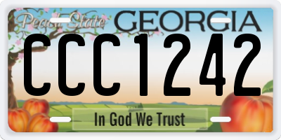 GA license plate CCC1242