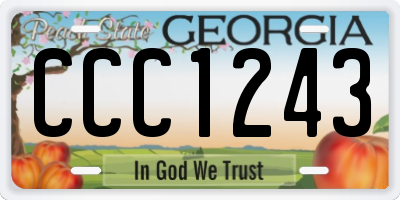 GA license plate CCC1243
