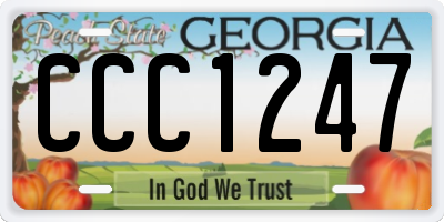 GA license plate CCC1247