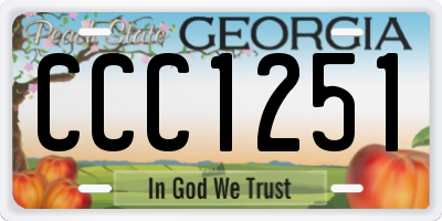 GA license plate CCC1251