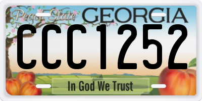 GA license plate CCC1252