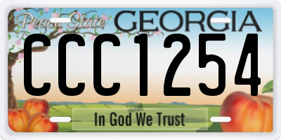 GA license plate CCC1254