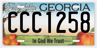 GA license plate CCC1258