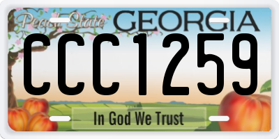 GA license plate CCC1259