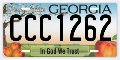 GA license plate CCC1262