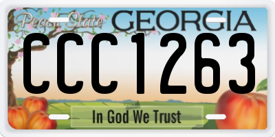GA license plate CCC1263