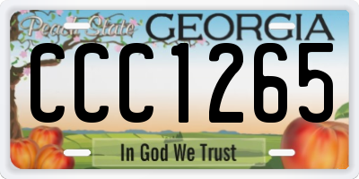 GA license plate CCC1265