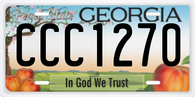 GA license plate CCC1270