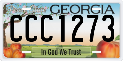GA license plate CCC1273