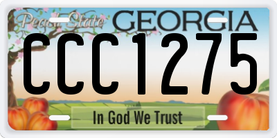 GA license plate CCC1275