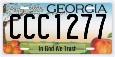 GA license plate CCC1277